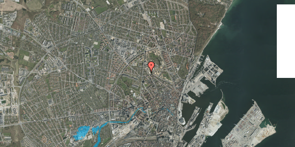 Oversvømmelsesrisiko fra vandløb på Ny Munkegade 127, 8000 Aarhus C