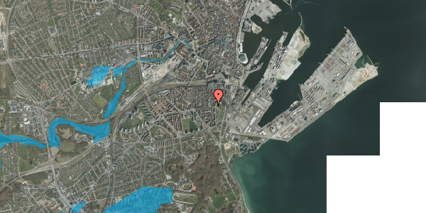 Oversvømmelsesrisiko fra vandløb på Odensegade 6, 4. th, 8000 Aarhus C