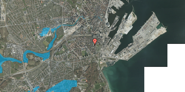 Oversvømmelsesrisiko fra vandløb på Odensegade 19, st. tv, 8000 Aarhus C