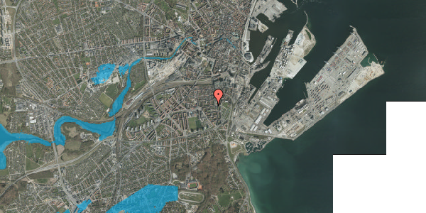 Oversvømmelsesrisiko fra vandløb på Odensegade 21, 2. th, 8000 Aarhus C