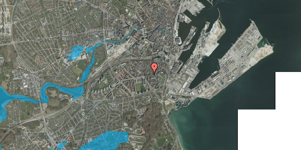 Oversvømmelsesrisiko fra vandløb på Odensegade 22, 4. th, 8000 Aarhus C