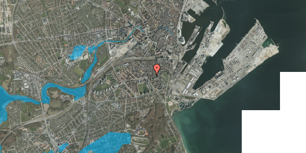Oversvømmelsesrisiko fra vandløb på Odensegade 29, 2. th, 8000 Aarhus C