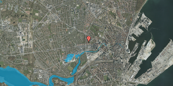 Oversvømmelsesrisiko fra vandløb på Regenburgsgade 12, 3. mf, 8000 Aarhus C