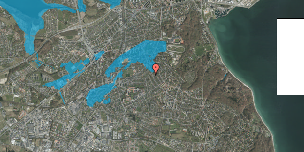 Oversvømmelsesrisiko fra vandløb på Rosenvangs Allé 118, 8270 Højbjerg