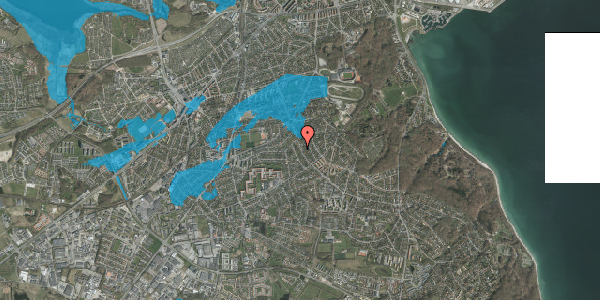 Oversvømmelsesrisiko fra vandløb på Rosenvangs Allé 124, 8270 Højbjerg