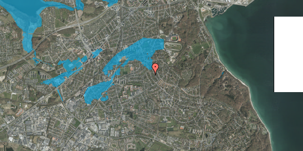 Oversvømmelsesrisiko fra vandløb på Rosenvangs Allé 125, 8270 Højbjerg
