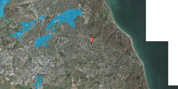 Oversvømmelsesrisiko fra vandløb på Rosenvangs Allé 207, 8270 Højbjerg