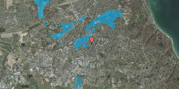Oversvømmelsesrisiko fra vandløb på Ryslingevej 13, 8270 Højbjerg