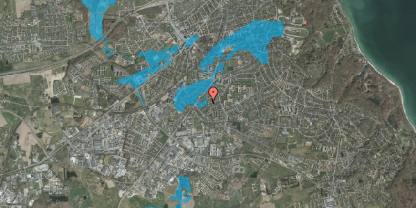 Oversvømmelsesrisiko fra vandløb på Ryslingevej 18, 8270 Højbjerg