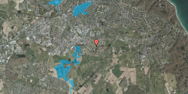 Oversvømmelsesrisiko fra vandløb på Sadelmagertoften 168, 8270 Højbjerg