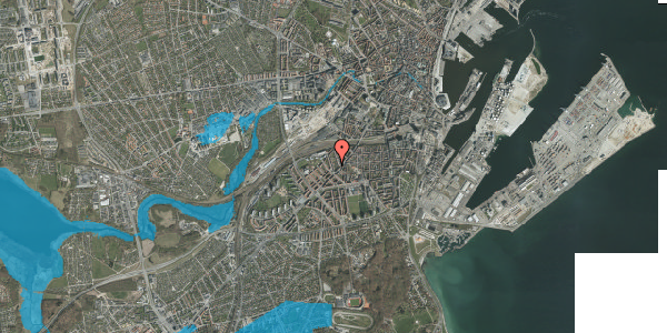 Oversvømmelsesrisiko fra vandløb på Schleppegrellsgade 4, 1. tv, 8000 Aarhus C