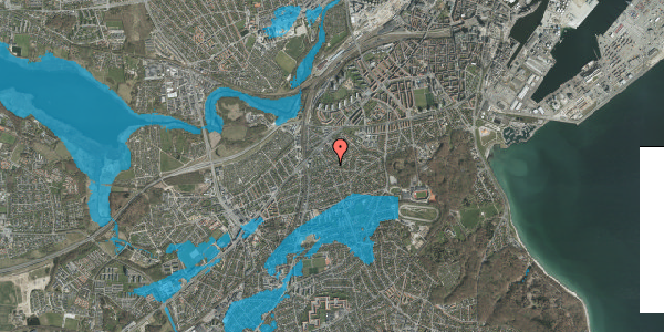 Oversvømmelsesrisiko fra vandløb på Skovdalsvej 1, 8260 Viby J