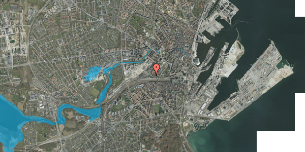 Oversvømmelsesrisiko fra vandløb på Sonnesgade 10, 1. tv, 8000 Aarhus C