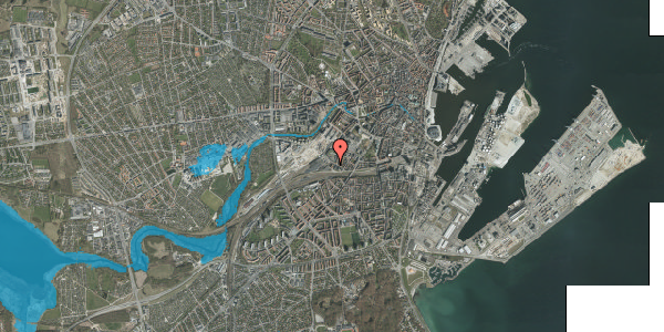 Oversvømmelsesrisiko fra vandløb på Sonnesgade 17, st. tv, 8000 Aarhus C