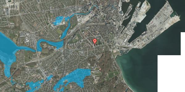 Oversvømmelsesrisiko fra vandløb på Søndre Ringgade 1, 2. tv, 8000 Aarhus C