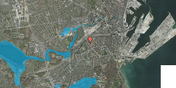 Oversvømmelsesrisiko fra vandløb på Søndre Ringgade 69, st. th, 8000 Aarhus C