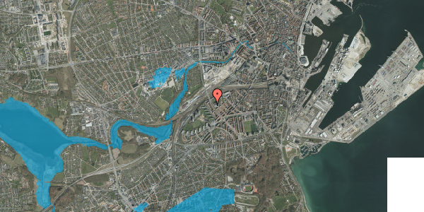 Oversvømmelsesrisiko fra vandløb på Søndre Ringgade 73, st. th, 8000 Aarhus C