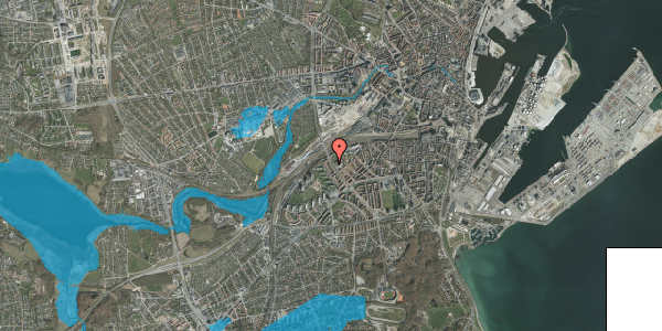 Oversvømmelsesrisiko fra vandløb på Søndre Ringgade 75, st. tv, 8000 Aarhus C