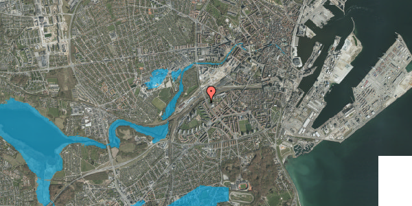 Oversvømmelsesrisiko fra vandløb på Søndre Ringgade 83, st. tv, 8000 Aarhus C