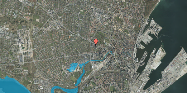Oversvømmelsesrisiko fra vandløb på Tage-Hansens Gade 2, 8000 Aarhus C