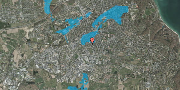 Oversvømmelsesrisiko fra vandløb på Teglgårdsvej 23, 8270 Højbjerg