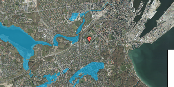 Oversvømmelsesrisiko fra vandløb på Tøndergade 98, st. th, 8000 Aarhus C