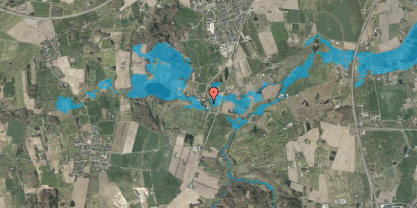 Oversvømmelsesrisiko fra vandløb på Tåstrupvej 102, 8462 Harlev J