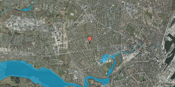 Oversvømmelsesrisiko fra vandløb på Ved Gammelgården 14, 8230 Åbyhøj