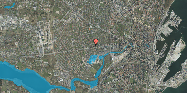 Oversvømmelsesrisiko fra vandløb på Ydunsvej 2B, 8230 Åbyhøj