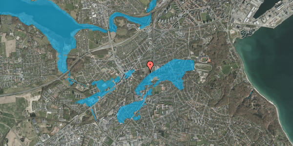 Oversvømmelsesrisiko fra vandløb på Øster Allé 53, 1. th, 8260 Viby J