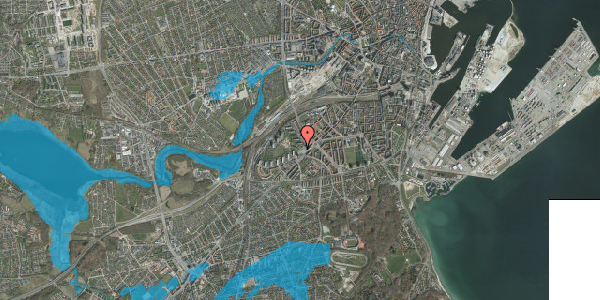 Oversvømmelsesrisiko fra vandløb på Åbenrågade 1, st. th, 8000 Aarhus C