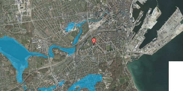Oversvømmelsesrisiko fra vandløb på Åbenrågade 11, st. tv, 8000 Aarhus C