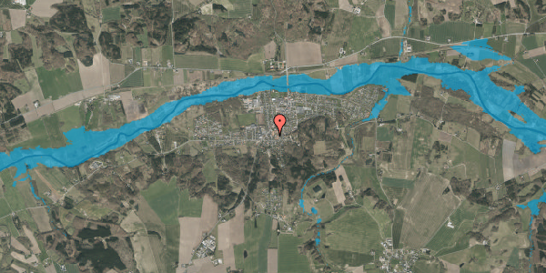 Oversvømmelsesrisiko fra vandløb på Fælledvej 5, 8860 Ulstrup