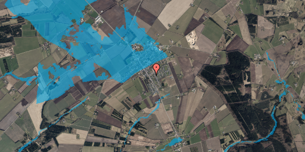 Oversvømmelsesrisiko fra vandløb på Hasselvej 1, 7470 Karup J