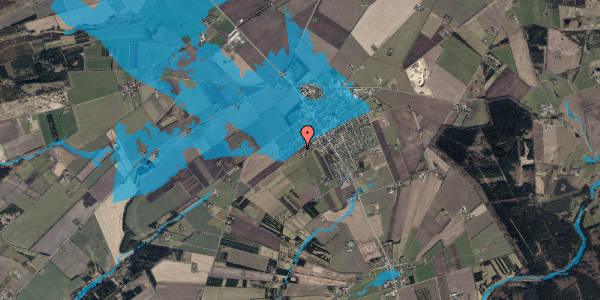 Oversvømmelsesrisiko fra vandløb på Rønnealle 55, 7470 Karup J