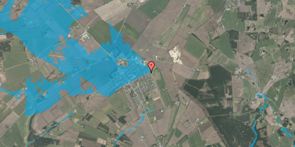 Oversvømmelsesrisiko fra vandløb på Solvænget 20, 7470 Karup J