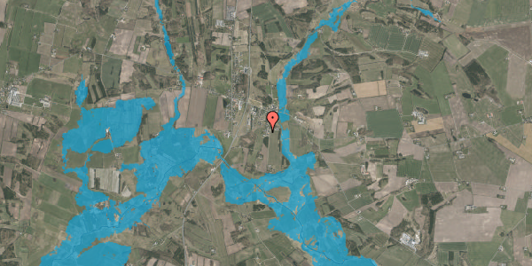 Oversvømmelsesrisiko fra vandløb på Møllebækvej 20, 9632 Møldrup