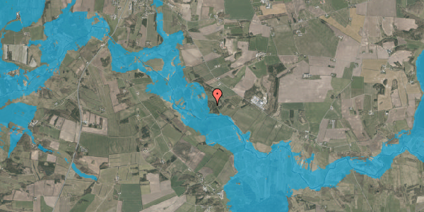 Oversvømmelsesrisiko fra vandløb på Teglgårdvej 16B, 9632 Møldrup