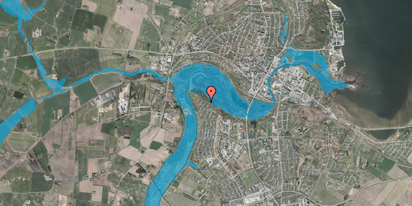 Oversvømmelsesrisiko fra vandløb på Ahornvænget 50, 7800 Skive
