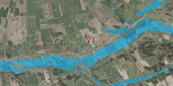 Oversvømmelsesrisiko fra vandløb på Fælledparken 7D, 8830 Tjele