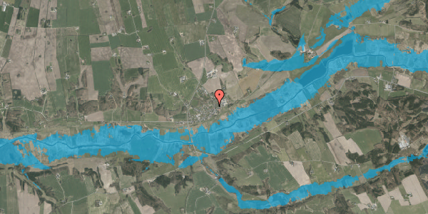 Oversvømmelsesrisiko fra vandløb på Fælledvej 3, 8830 Tjele