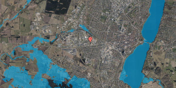 Oversvømmelsesrisiko fra vandløb på Ærøvej 3C, 8800 Viborg