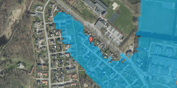 Oversvømmelsesrisiko fra vandløb på Hedevigsvej 18, 9330 Dronninglund