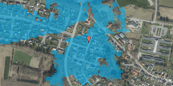 Oversvømmelsesrisiko fra vandløb på Skovbrynet 3, 9330 Dronninglund