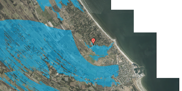Oversvømmelsesrisiko fra vandløb på Kløvermarken 7, 9970 Strandby