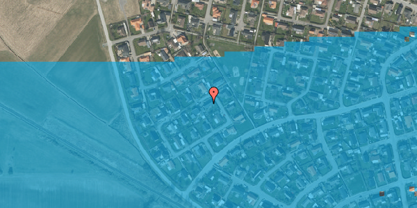 Oversvømmelsesrisiko fra vandløb på Kornblomstvej 13, 9970 Strandby