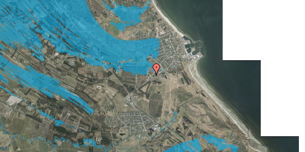 Oversvømmelsesrisiko fra vandløb på Ravmarken 6B, 9970 Strandby