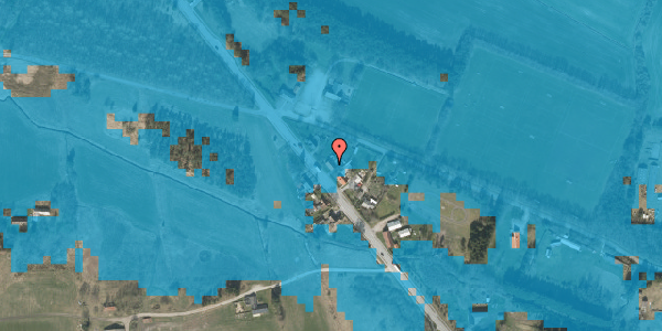 Oversvømmelsesrisiko fra vandløb på Skagensvej 258, 9970 Strandby