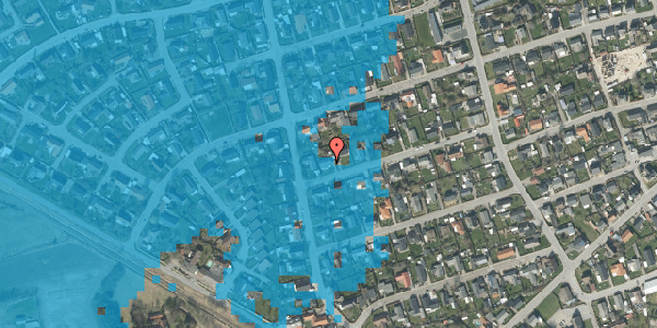 Oversvømmelsesrisiko fra vandløb på Svalevej 16, 9970 Strandby