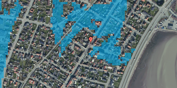 Oversvømmelsesrisiko fra vandløb på Søndergade 124, st. , 9900 Frederikshavn